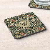 Dessous-de-verre Monogramme floral de William Morris (Côté gauche)