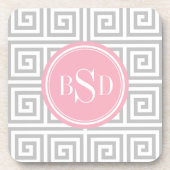 Dessous-de-verre Monogramme géométrique principal grec gris chic de (Devant)