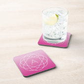 Dessous-de-verre Monogramme géométrique semblable à une fleur | Omb (Côté Droit)