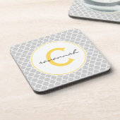 Dessous-de-verre Monogramme gris de Quatrefoil (Côté gauche)