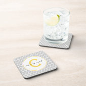 Dessous-de-verre Monogramme gris de Quatrefoil (Côté Droit)