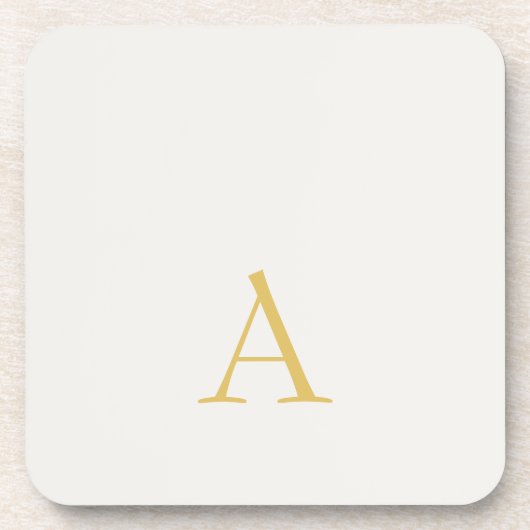 Dessous-de-verre Monogramme initial professionnel couleur or et pas (Devant)