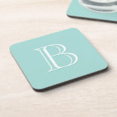 Dessous-de-verre Monogramme initial Turquoise vert  (Côté gauche)
