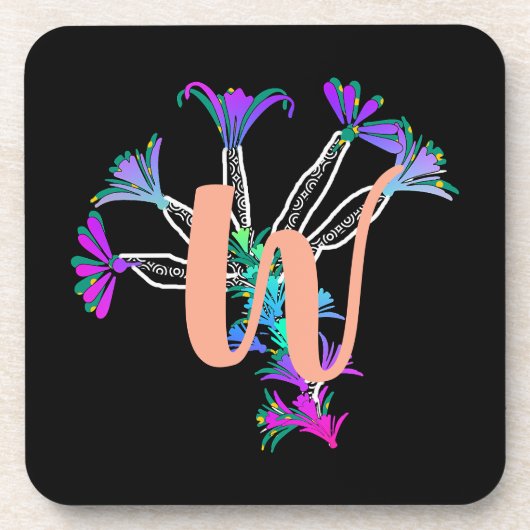 Dessous de verre Monogramme initiale W (Devant)
