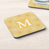 Dessous-de-verre Monogramme jaune cercles motif (Côté gauche)