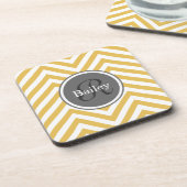Dessous-de-verre Monogramme jaune Chevron (Côté gauche)