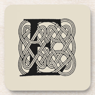 Dessous-de-verre Monogramme lettre E Impression vintage nœud celtiq