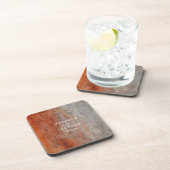 Dessous-de-verre Monogramme Mariage d'aquarelle gris orange d'autom (Côté Droit)