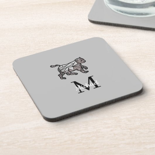 Dessous-de-verre Monogramme mignon Graphiques personnalisées Noir C (Côté gauche)