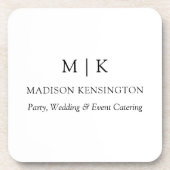 Dessous-de-verre Monogramme minimaliste moderne ou ajouter un logo (Devant)