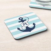 Dessous-de-verre Monogramme nautique bleu-clair d'Ancre (Côté gauche)