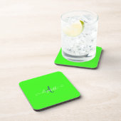 Dessous-de-verre Monogramme Néon Fluorescent Vert (Côté Droit)