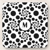 Dessous-de-verre Monogramme Noir & Blanc Moderne Conception des poi (Devant)