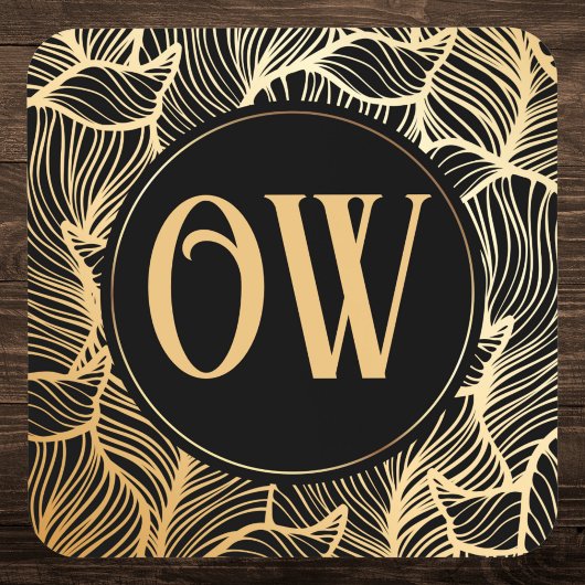 Dessous-de-verre Monogramme noir et or de luxe