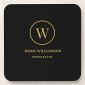 Dessous-de-verre Monogramme Or Black Business (Devant)