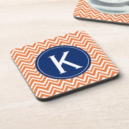 Dessous-de-verre Monogramme Orange Zigzag Motif (Côté gauche)