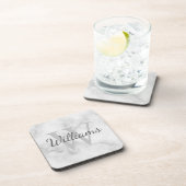 Dessous-de-verre Monogramme personnalisé classique et nom en marbre (Côté Droit)