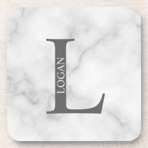 Dessous-de-verre Monogramme personnalisé et nom Beverage Coaster
