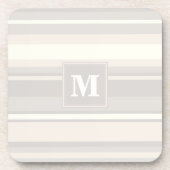 Dessous-de-verre Monogramme rayures beiges (Devant)
