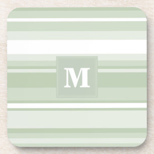 Dessous-de-verre Monogramme rayures vert pâle