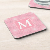 Dessous-de-verre Monogramme rose cercles motif (Côté gauche)