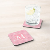 Dessous-de-verre Monogramme rose cercles motif (Côté Droit)