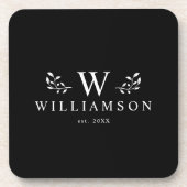 Dessous-de-verre Monogramme rustique moderne Nom de famille personn (Devant)