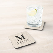 Dessous-de-verre Monogramme sérif en bois blanc rustique (Côté Droit)
