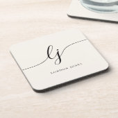 Dessous-de-verre Monogramme Simple Élégant Chic Écriture Féminin (Côté gauche)
