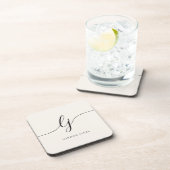 Dessous-de-verre Monogramme Simple Élégant Chic Écriture Féminin (Côté Droit)