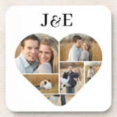 Dessous-de-verre Monogramme Whimsical Lovely Heart Photo Collage (Devant)