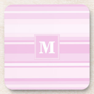 Dessous-de-verre Monogrammes à rayures roses pour bébé