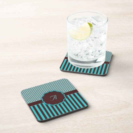 Dessous de verre Monogrammes Tartan, Lt Turquoise (Côté Droit)