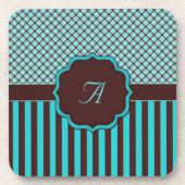 Dessous de verre Monogrammes Tartan, Lt Turquoise (Devant)