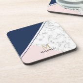 Dessous-de-verre Monographie moderne et élégante en marbre bleu mar (Côté gauche)