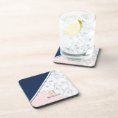 Dessous-de-verre Monographie moderne et élégante en marbre bleu mar (Côté Droit)