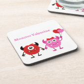 Dessous-de-verre Monster Valentine avec deux mignons monstres (Côté gauche)