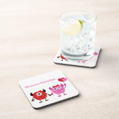 Dessous-de-verre Monster Valentine avec deux mignons monstres (Côté Droit)
