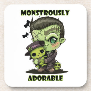 Dessous-de-verre Monstre de Frankenstein mignon avec peluche