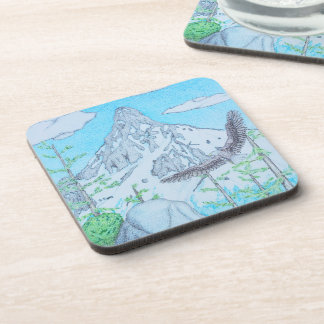 Dessous-de-verre Montagne enneigée & Aigle