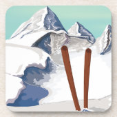 Dessous-de-verre Montagnes de ski (Devant)