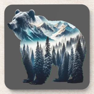 Dessous-de-verre Montagnes et forêts de grizzlis