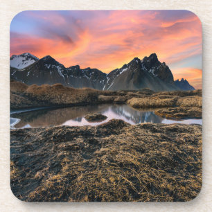 Dessous-de-verre Montagnes Vesturhorn Mountain Islande