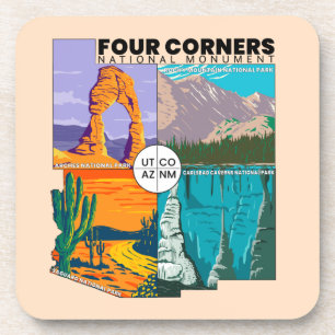 Dessous-de-verre Monument national des quatre coins avec parcs nati
