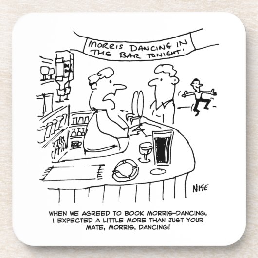 Dessous-de-verre Morris Dancing in Pub. Danse Morris traditionnelle (Devant)