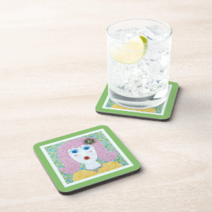 Dessous-de-verre Mosaic - Ingrid avec cadre vert et ivoire