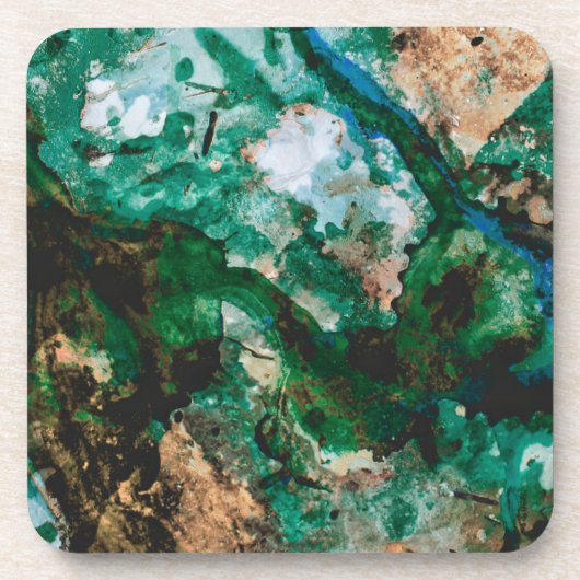 Dessous-de-verre Moss Agate Green Crystal Geode Abstract (Devant)