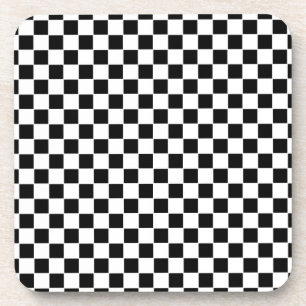 Dessous-de-verre Motif à carreaux noir et blanc