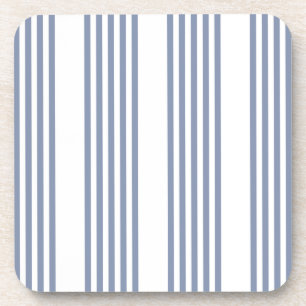 Dessous-de-verre Motif à cinq bandes bleu-gris et blanc