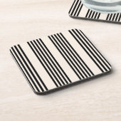 Dessous-de-verre Motif à cinq bandes noir et beige (Côté gauche)